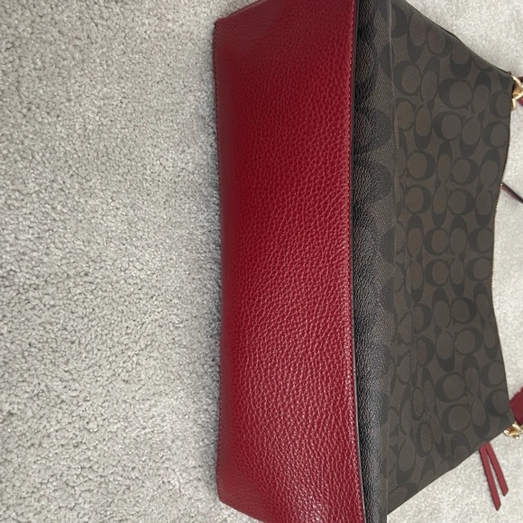 Coach Red and Brown Patterned Shoulder Bag - Picture 5 of 9